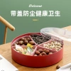 Covered storage box, candy plate, modern home living room coffee table, New Year snacks, melon seeds, dried fruit box, creative compartments Specification image